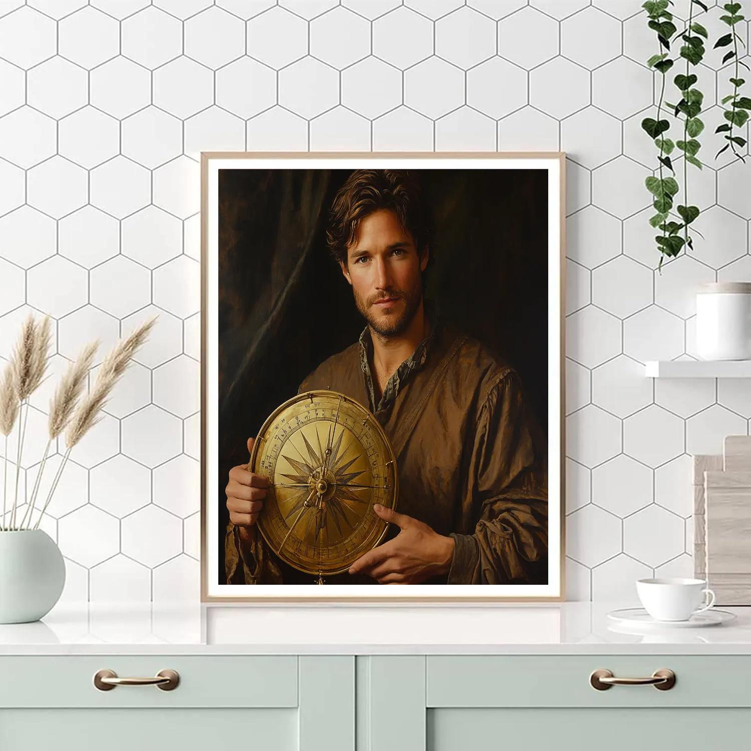 Leonardo Da Vinci Inspired Astronomer Portrait Study Paint by numbers art