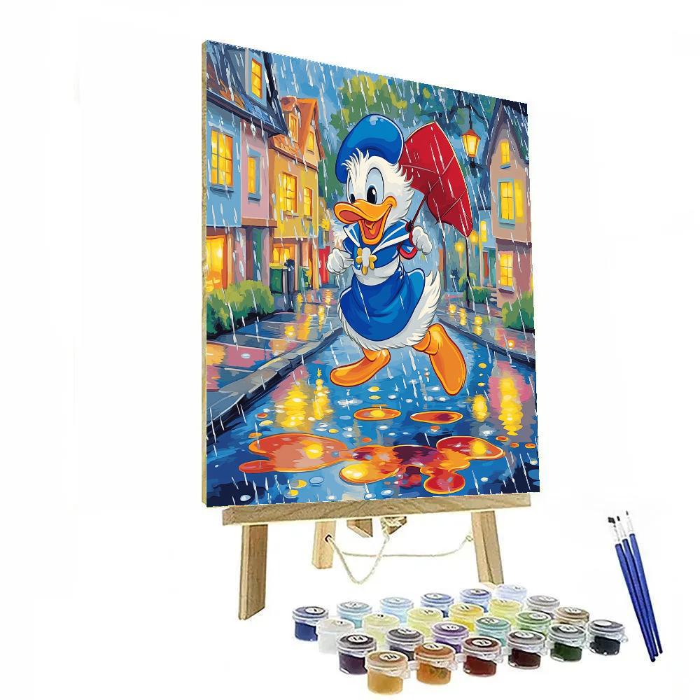 Donald Duck Puddle Splash Challenge Disney Inspired Number painting