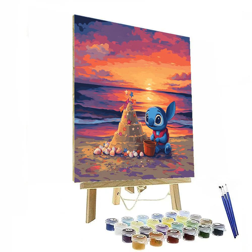 Stitch Galactic Sandcastle Party Disney Inspired paint by numbers