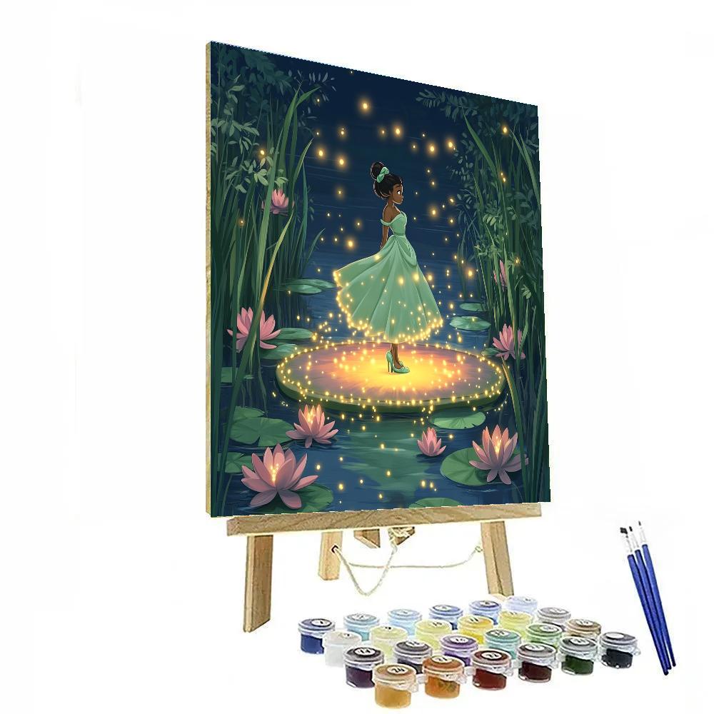 Tiana Lily Pad Music Night Disney Inspired Number painting