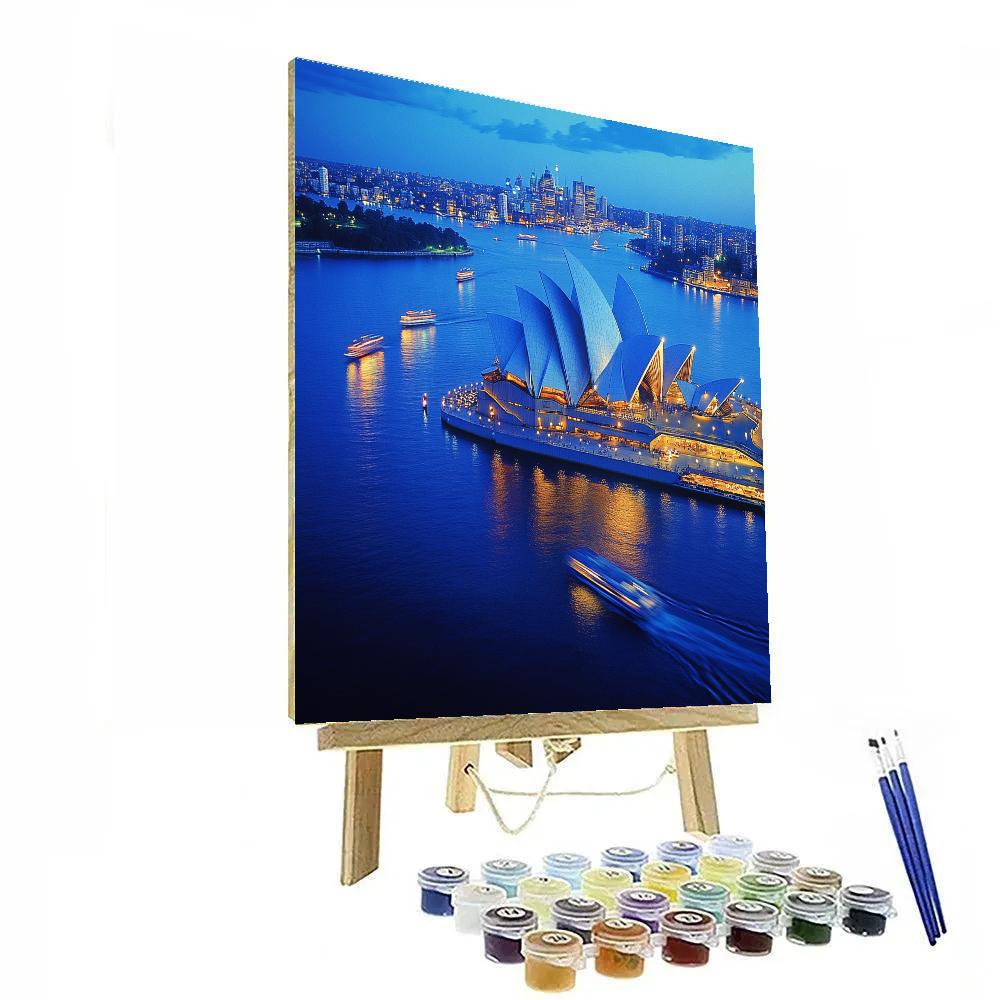 Sydney Opera House From Bennelong Point Blue Hour Sydney Australia painting number kit