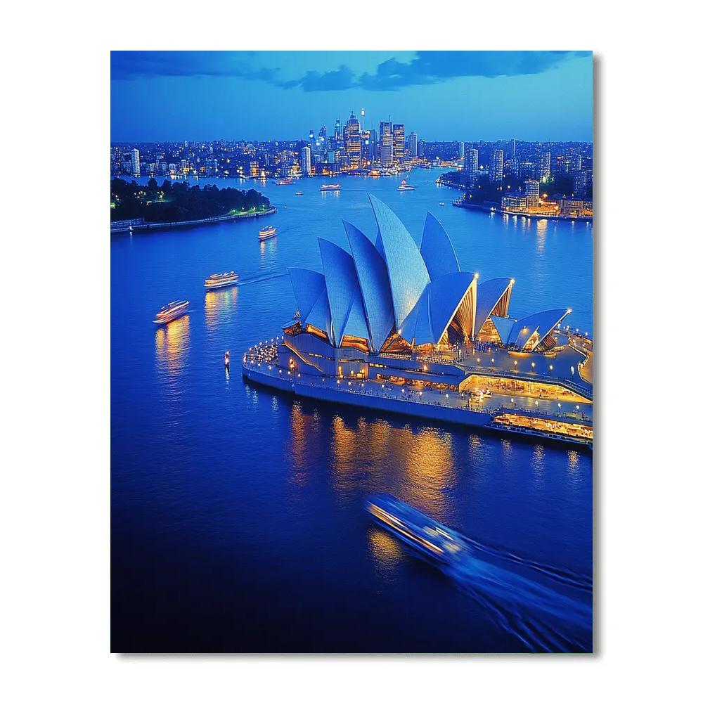Sydney Opera House From Bennelong Point Blue Hour Sydney Australia painting number kit