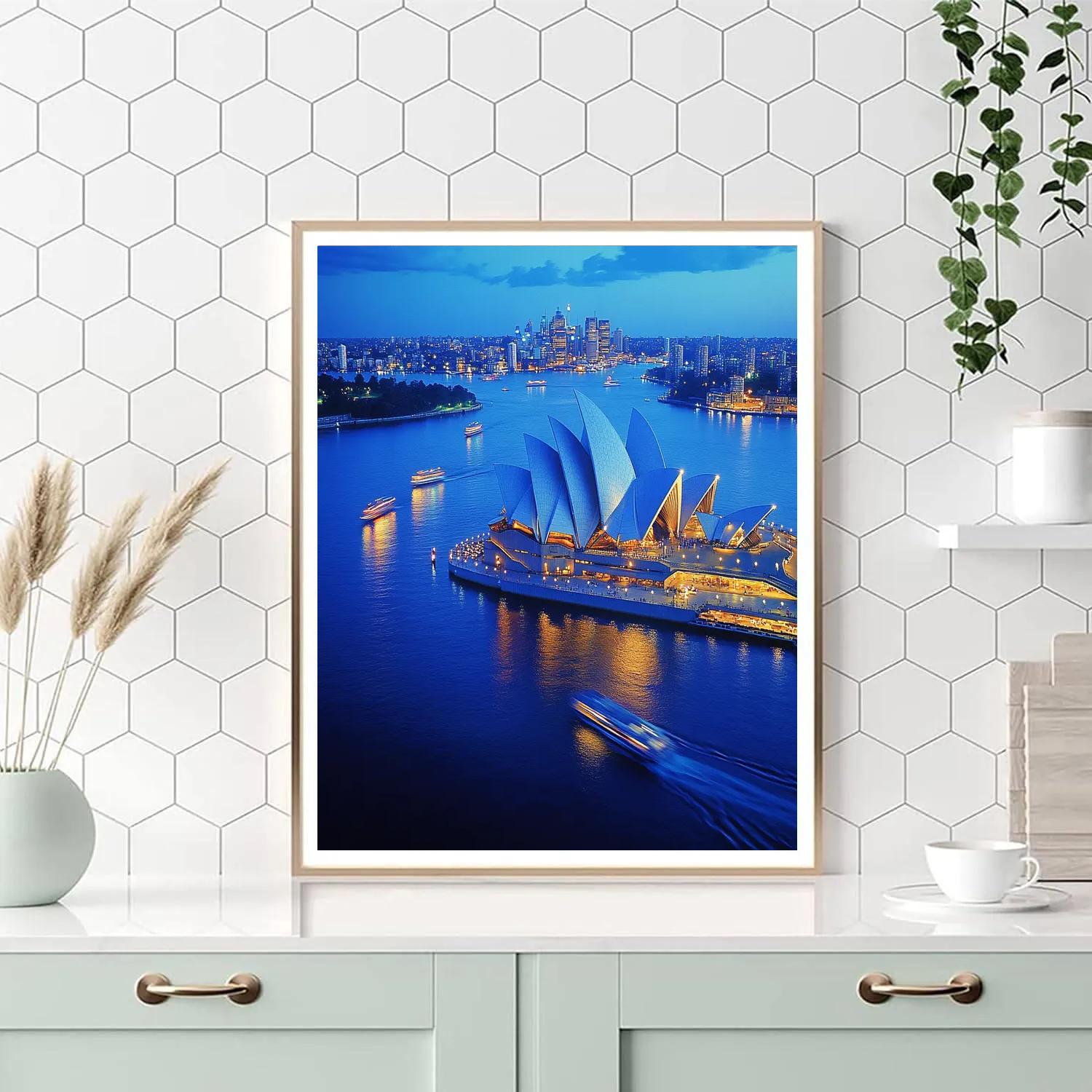 Sydney Opera House From Bennelong Point Blue Hour Sydney Australia painting number kit