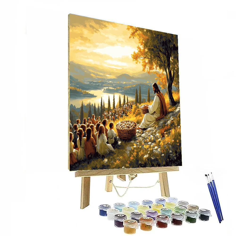 Bread And Fish With Jesus Blessing DIY paint by numbers