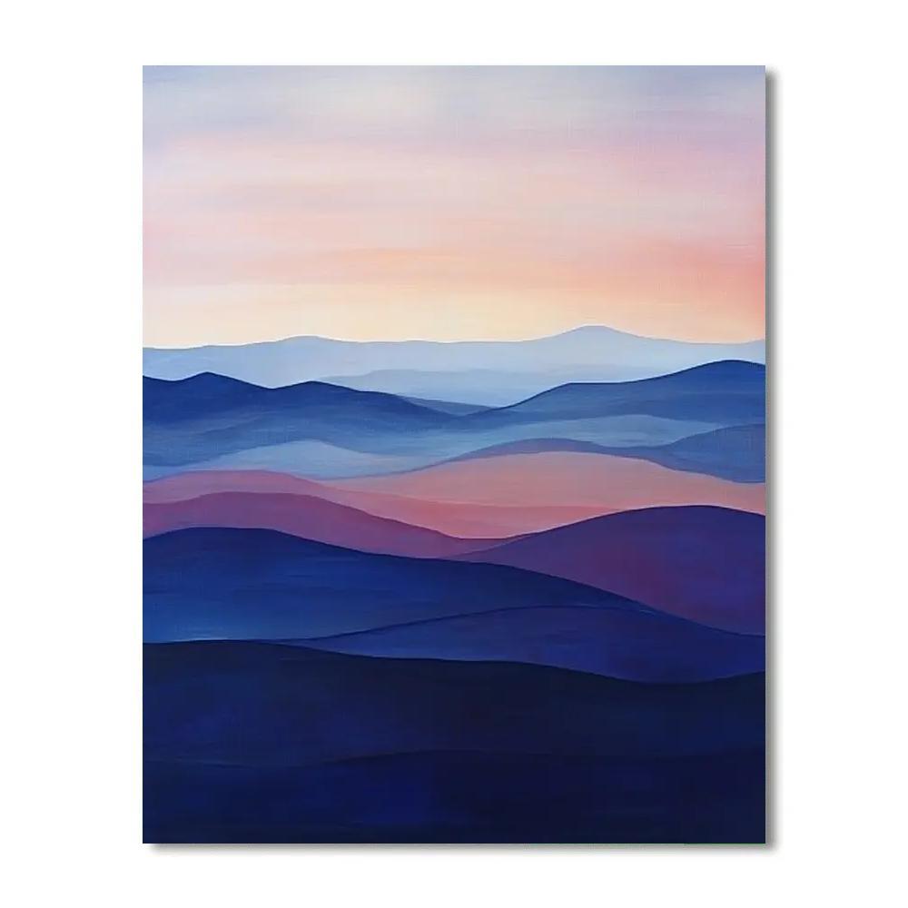 Mark Rothko Inspired Twilight Over Mountains paint by numbers