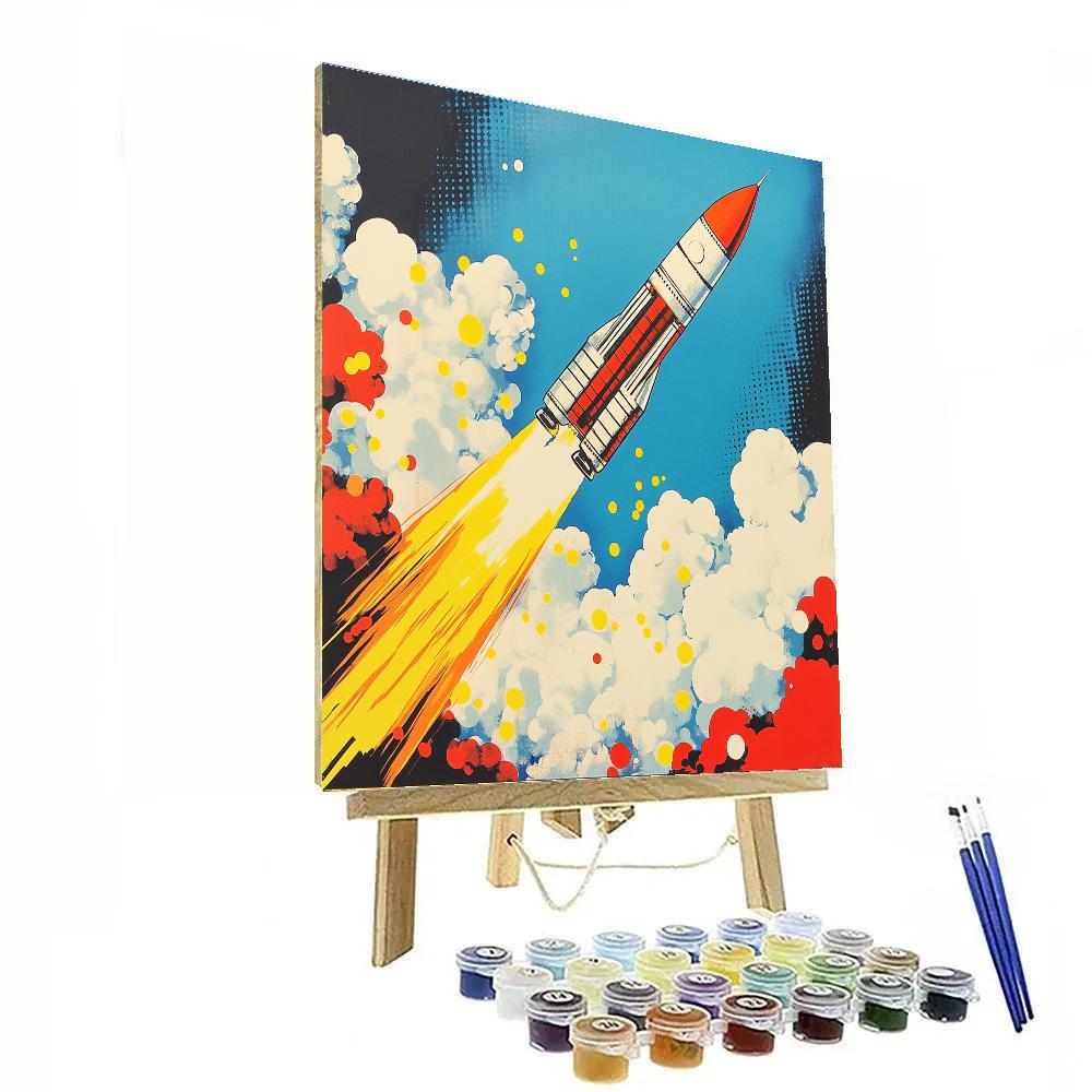 Roy Lichtenstein Inspired Rocket Launch Poster Painting by numbers kit