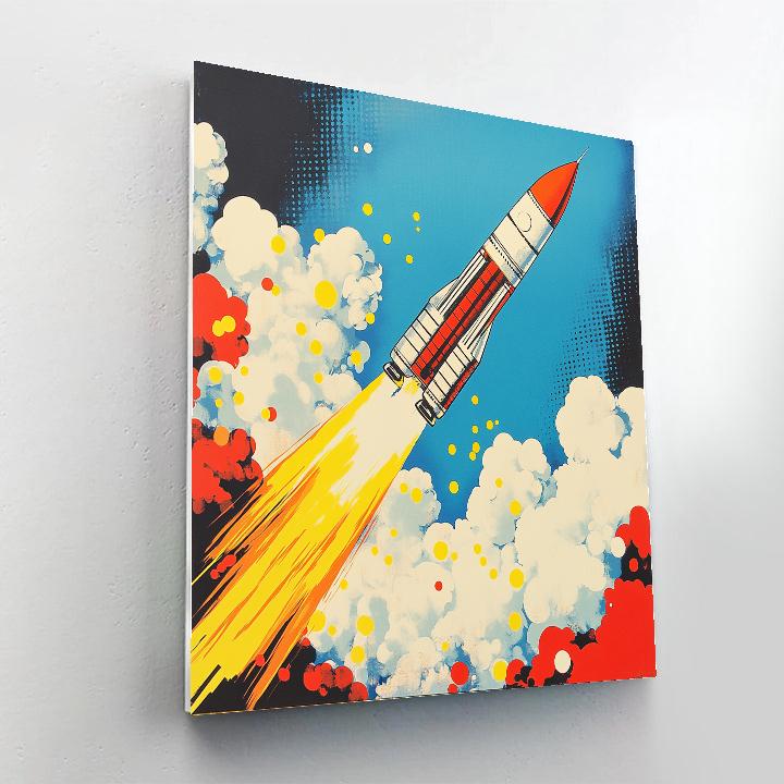 Roy Lichtenstein Inspired Rocket Launch Poster Painting by numbers kit
