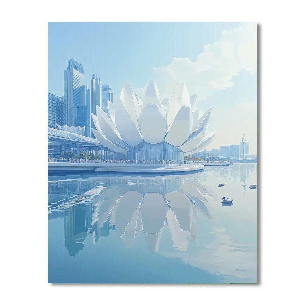 Art Science Museum And Marina Bay Skyline Morning Singapore Number painting