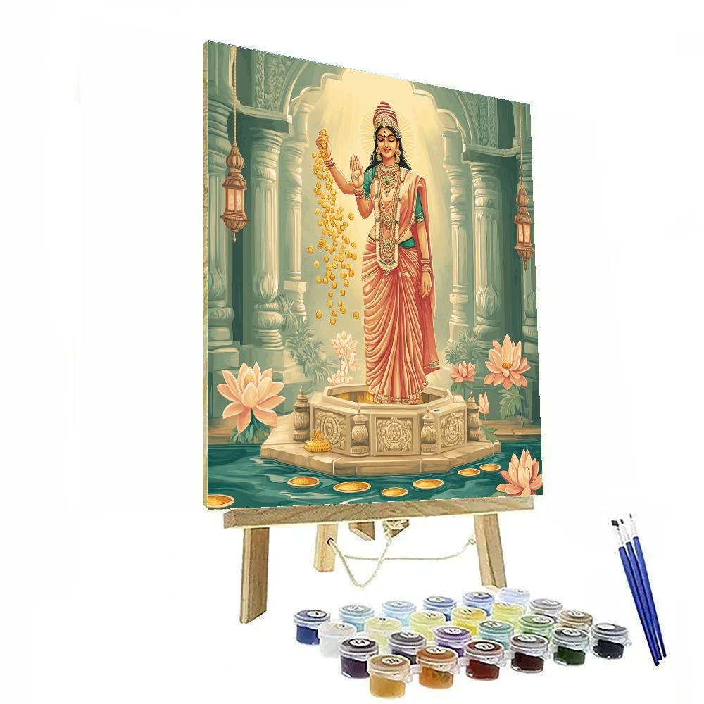 Moonlit Stepwell Treasury Of Lakshmi Number painting