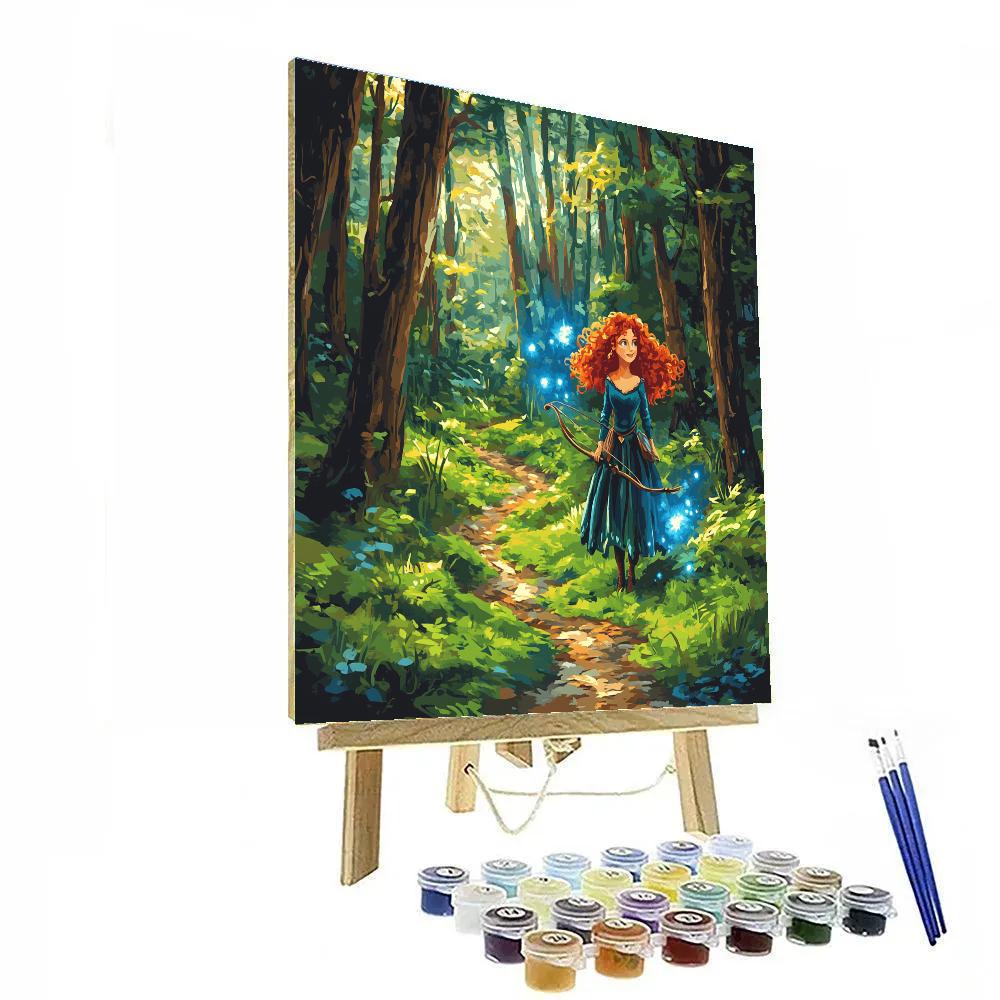 Merida Forest Arrow Glow Quest Disney Inspired Painting by numbers kit