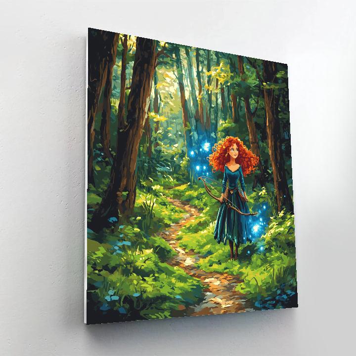 Merida Forest Arrow Glow Quest Disney Inspired Painting by numbers kit