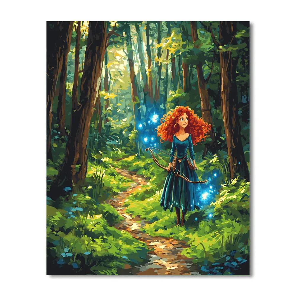Merida Forest Arrow Glow Quest Disney Inspired Painting by numbers kit