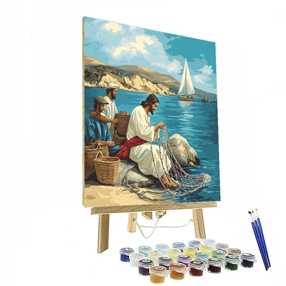 Galilee Shore With Jesus And Net Repair Painting by numbers kit