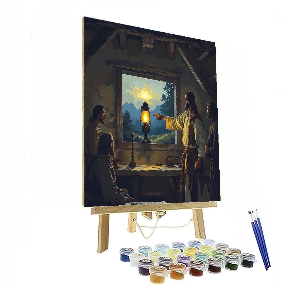 Jesus Parable Lamp In A Window painting number kit