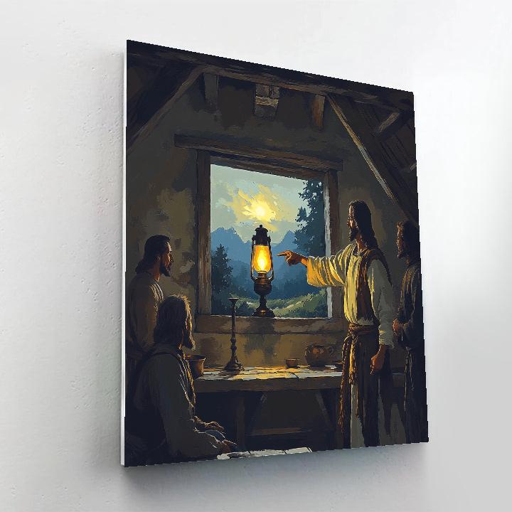 Jesus Parable Lamp In A Window painting number kit