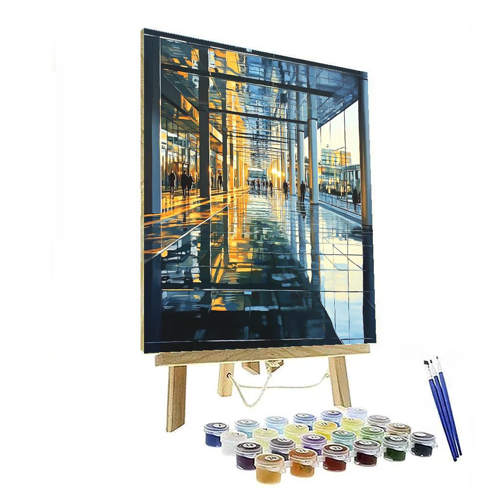 Fira Gran Via Modern Fountains Barcelona Spain paint by color