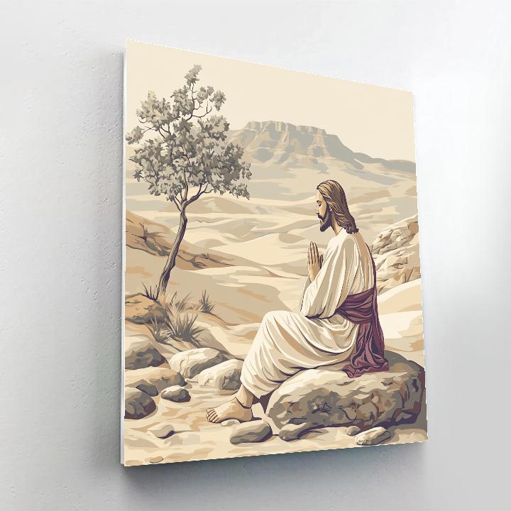 Desert Silence Jesus Prayer Moment Painting by numbers kit