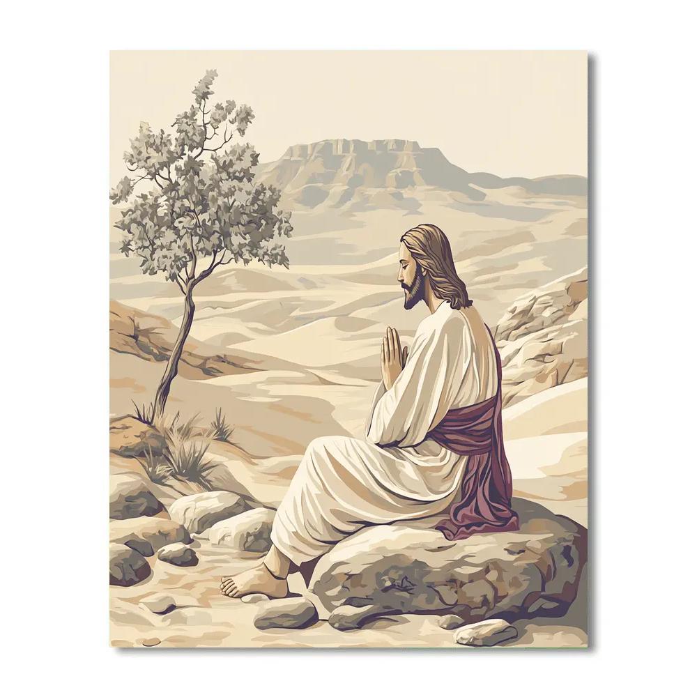 Desert Silence Jesus Prayer Moment Painting by numbers kit