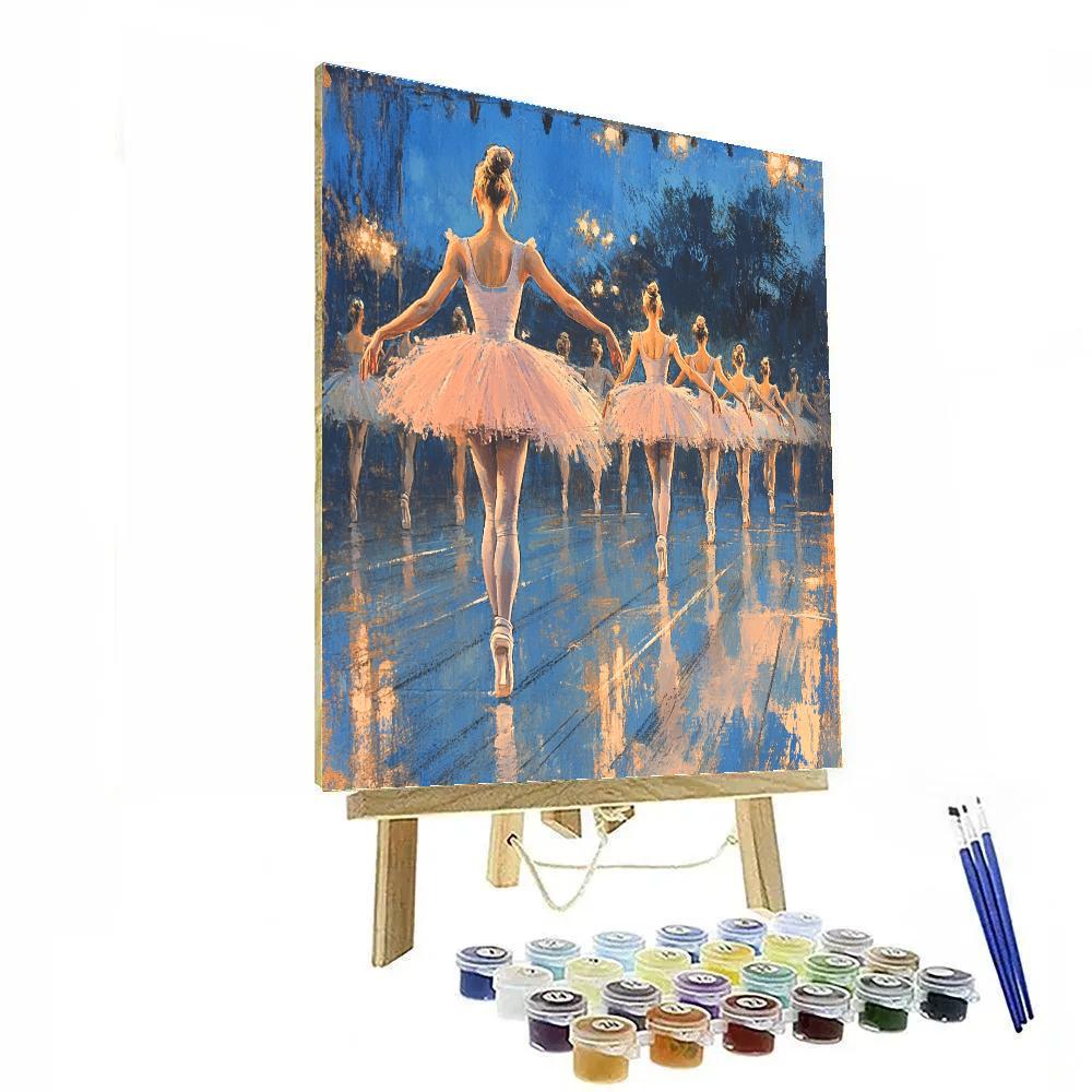 Edgar Degas Inspired Ballet Rehearsal At Dusk painting number kit