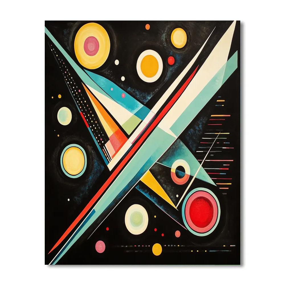 Wassily Kandinsky Inspired Cosmic Symphony Abstract Paint by numbers art