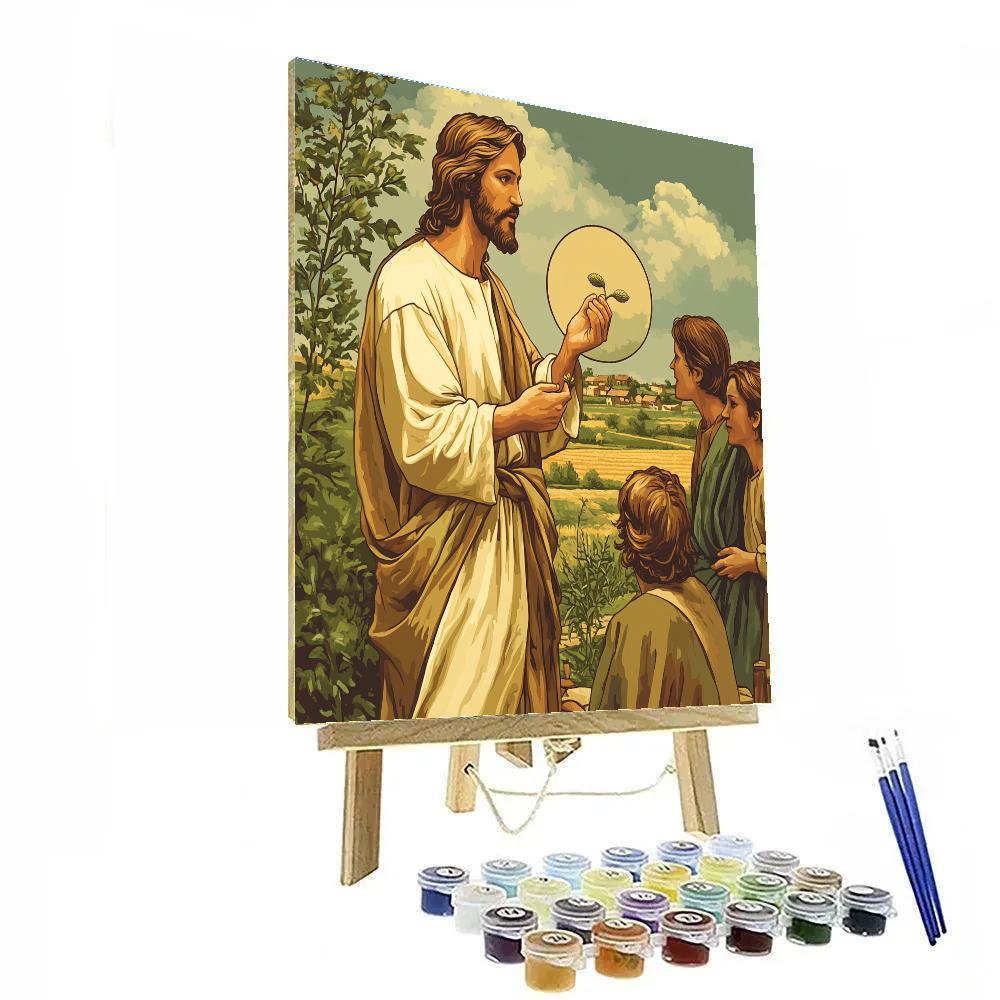 Jesus Teaching With Mustard Seed Detail Paint by numbers art