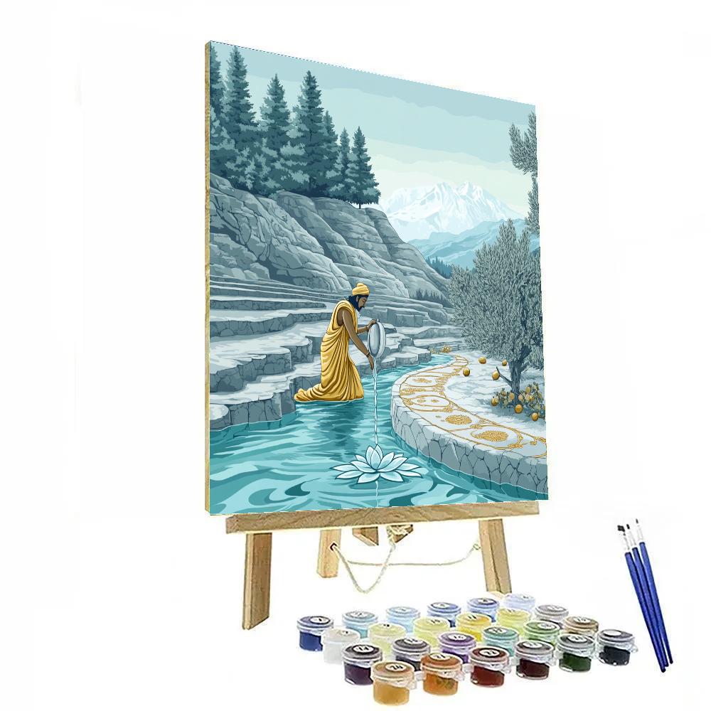 Brahma Water Pot At Mountain Spring paint by color