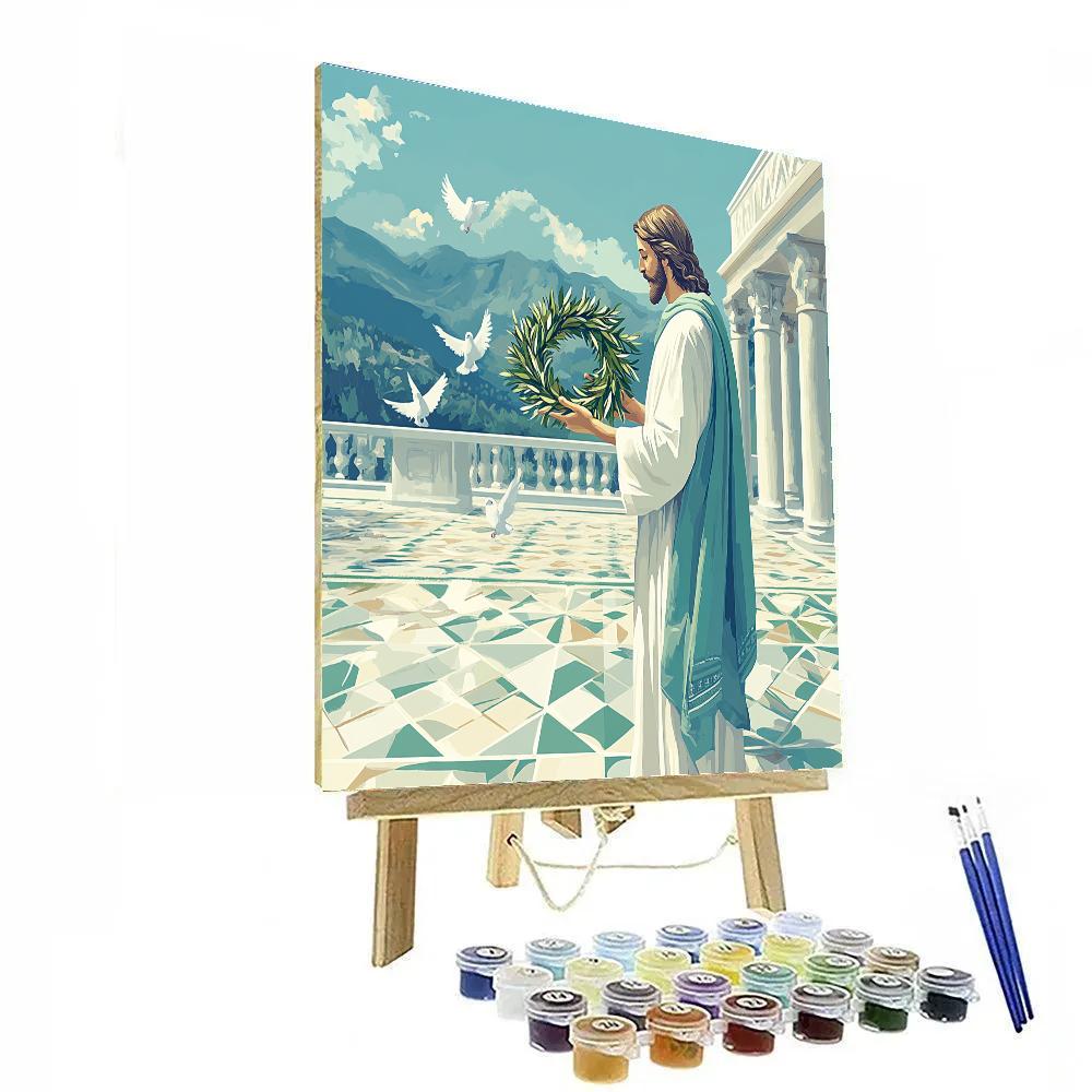 Jesus With Olive Branch Crown Of Peace Paint by numbers kits
