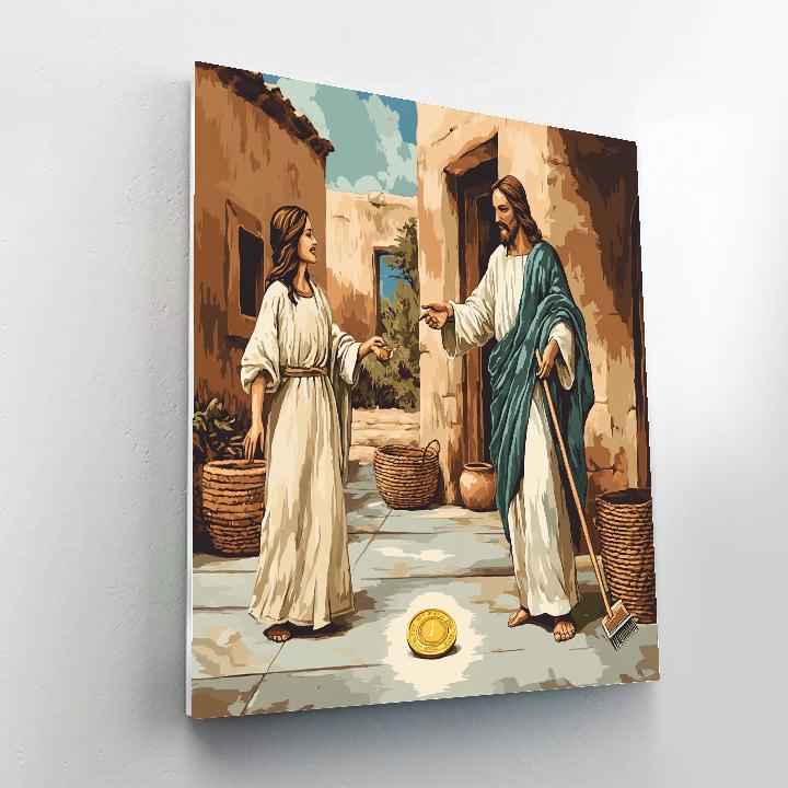 Jesus And The Lost Coin Search painting number kit