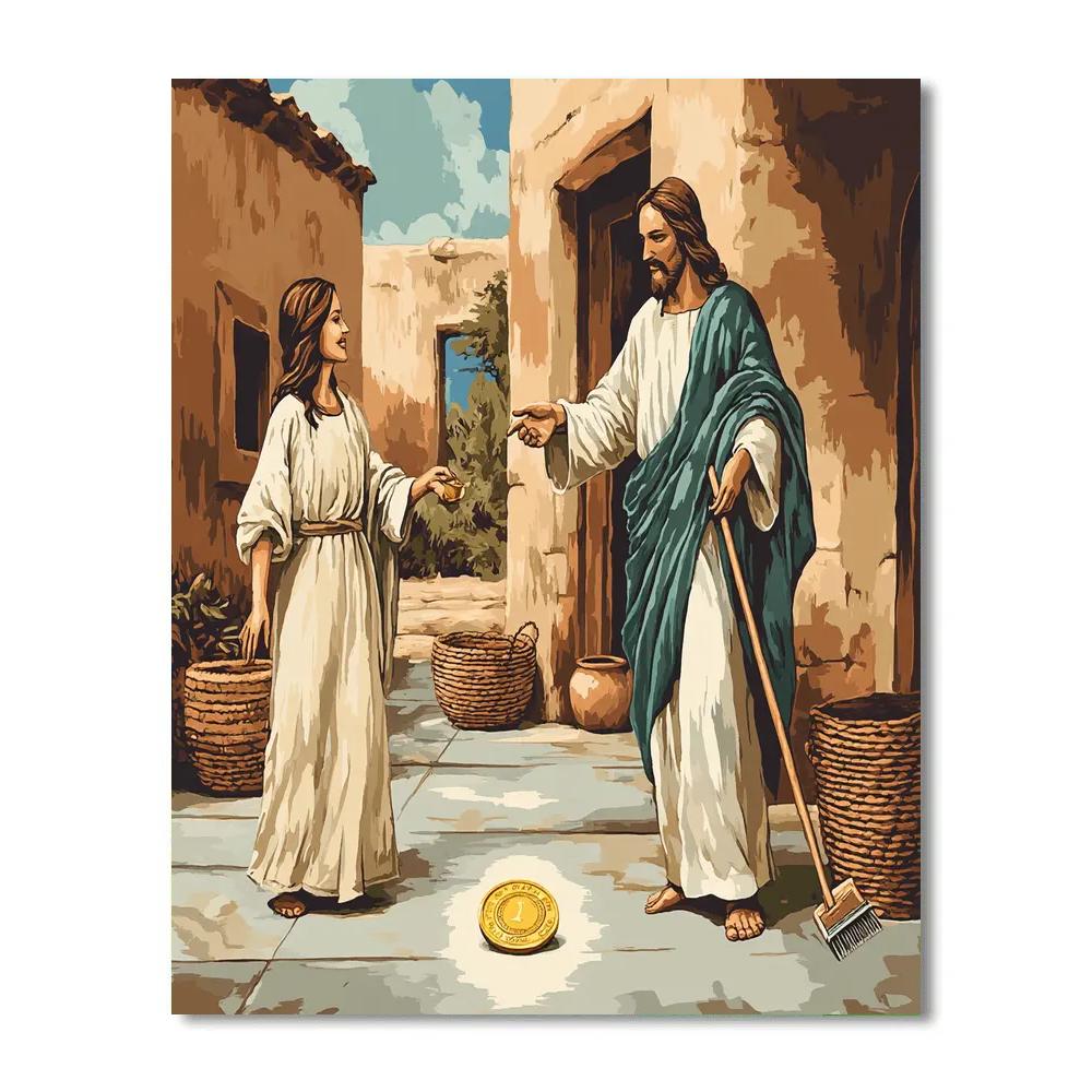 Jesus And The Lost Coin Search painting number kit
