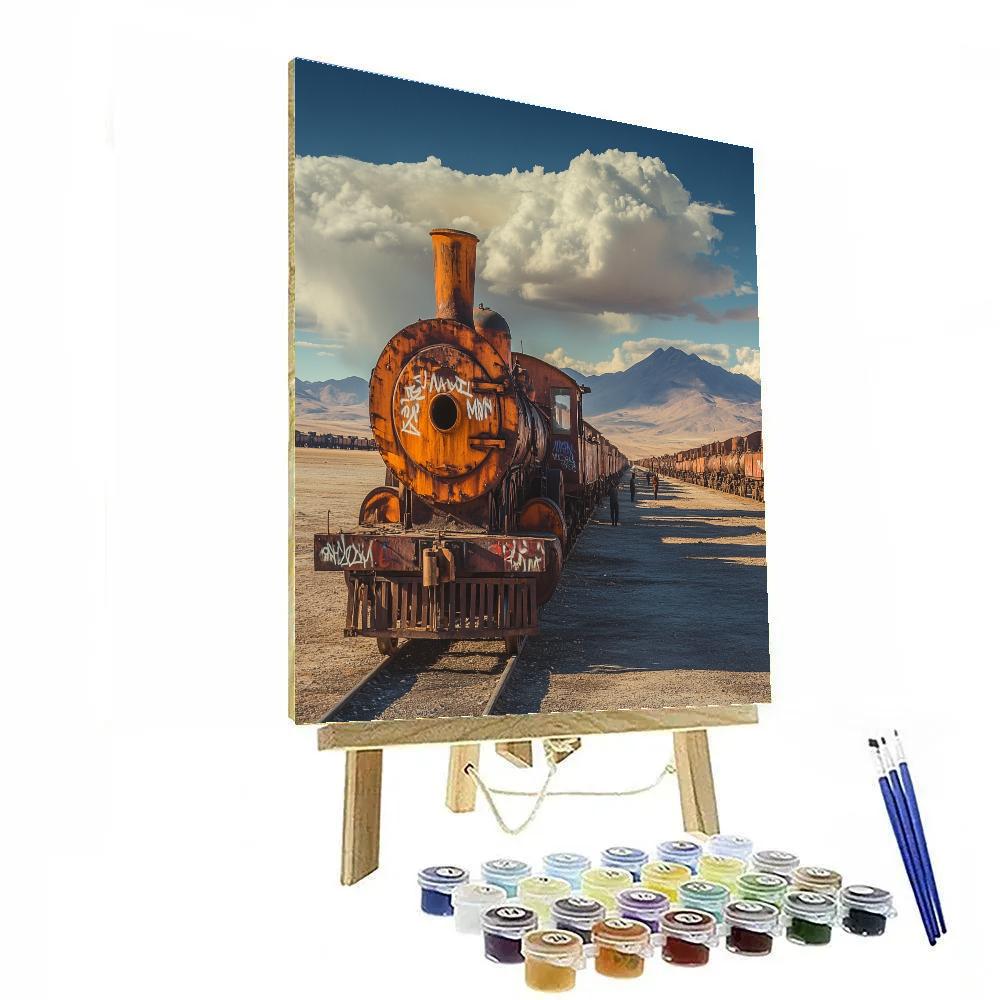 Salar De Uyuni Train Cemetery Edge Scene Uyuni Bolivia Number painting