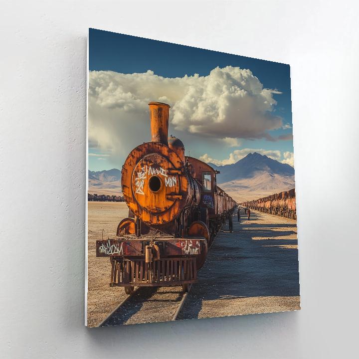 Salar De Uyuni Train Cemetery Edge Scene Uyuni Bolivia Number painting