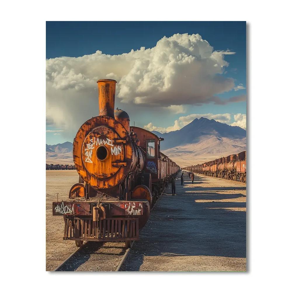 Salar De Uyuni Train Cemetery Edge Scene Uyuni Bolivia Number painting