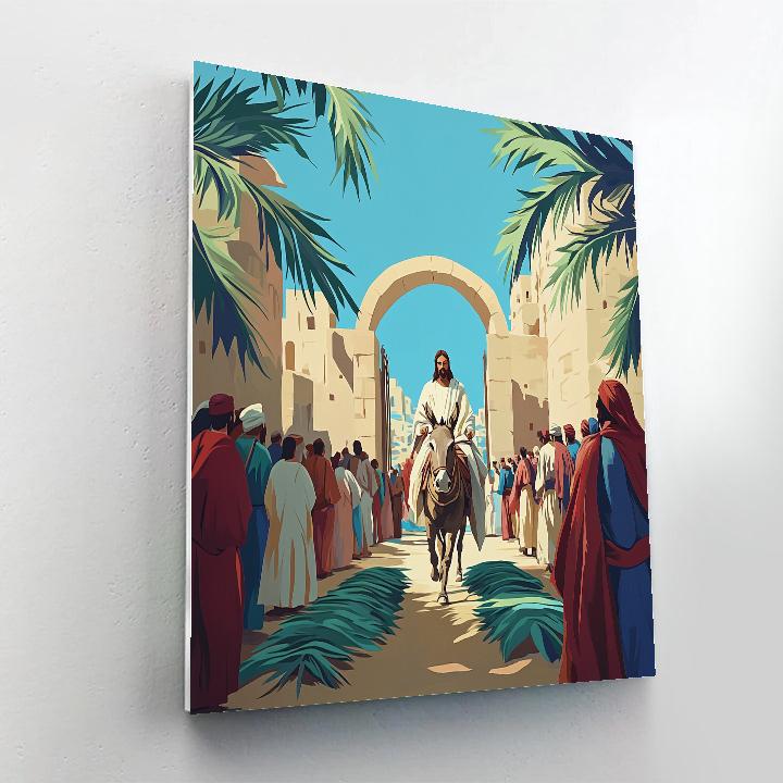 Jesus Festival Entry With Palm Patterns Painting by numbers kit