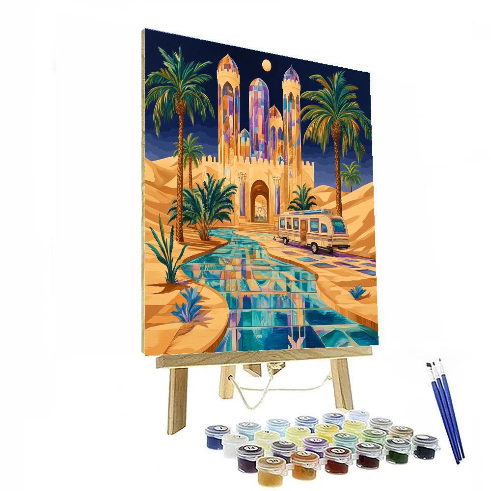 Mirage Glass Garden With A Castle At The Oasis Numbered painting kits