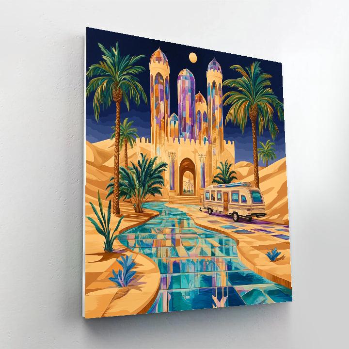 Mirage Glass Garden With A Castle At The Oasis Numbered painting kits
