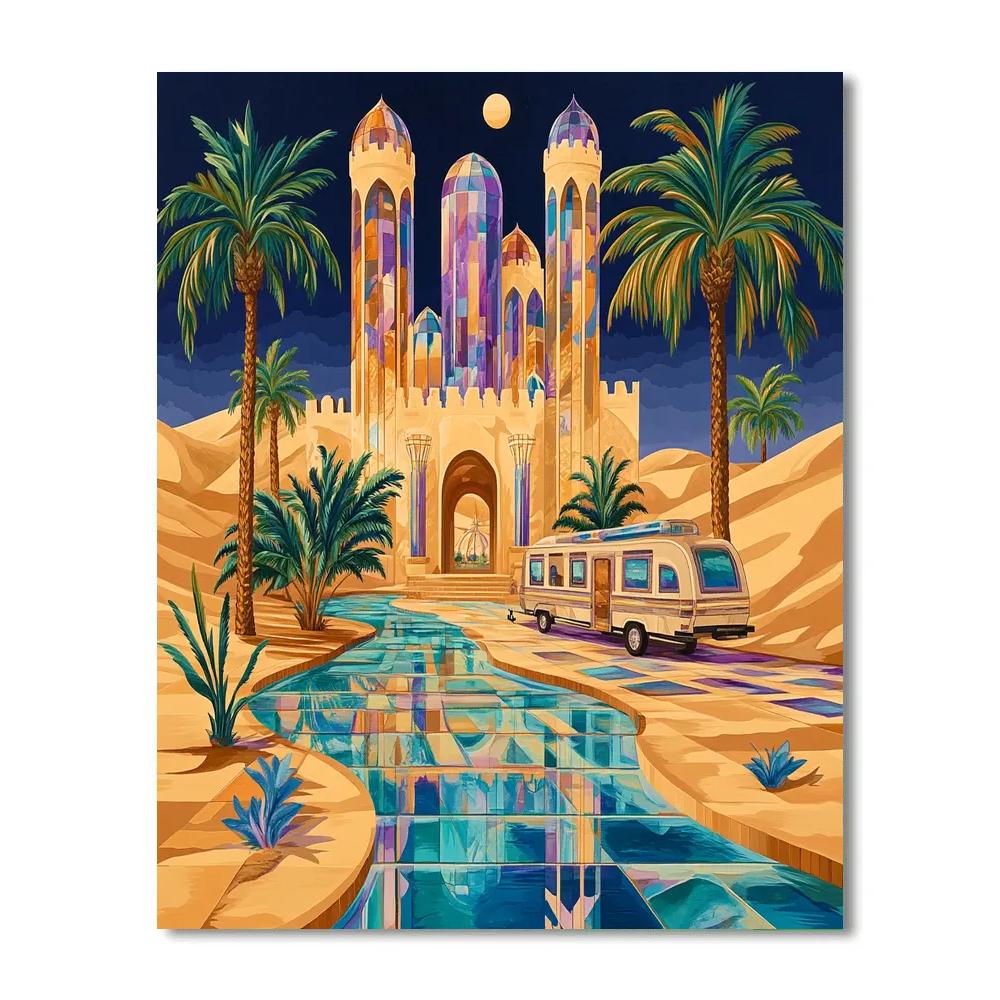 Mirage Glass Garden With A Castle At The Oasis Numbered painting kits