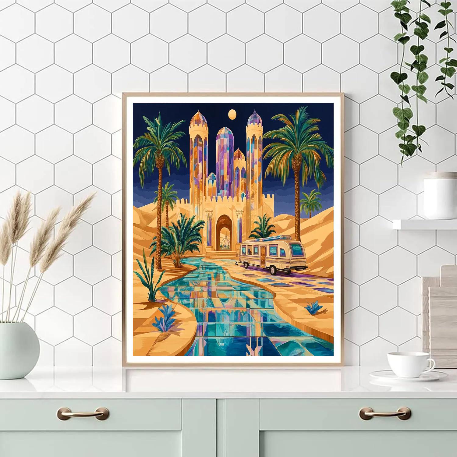 Mirage Glass Garden With A Castle At The Oasis Numbered painting kits