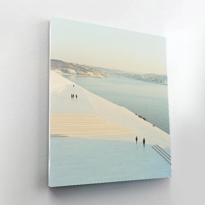 Oslo Opera House Rooftop Steps Winter Light Oslo Norway DIY paint by numbers