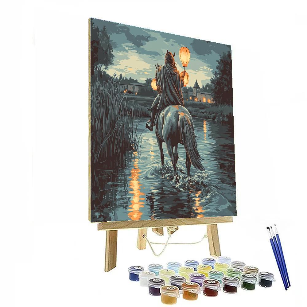 River Lantern Horse Procession DIY paint by numbers
