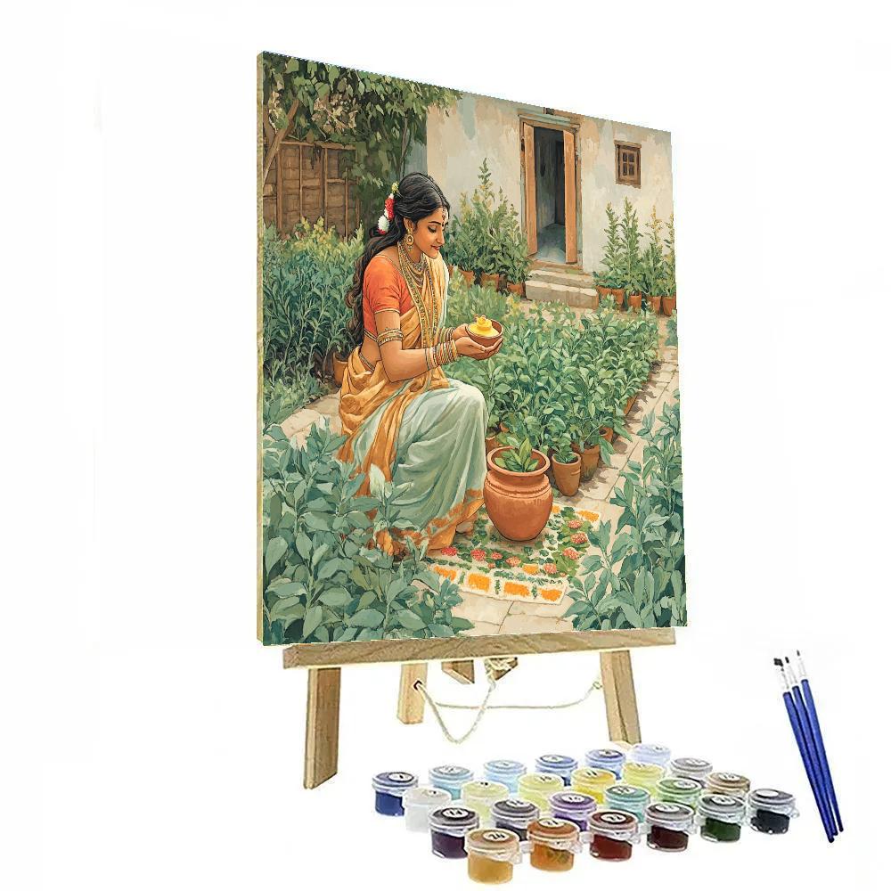 Garden Of Herbs, Parvati The Healer Paint by numbers art