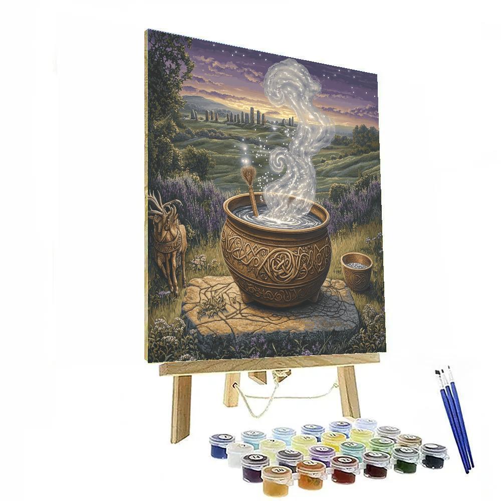Bronze Cauldron Forged Celtic Vision Paint by numbers art