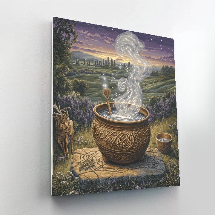 Bronze Cauldron Forged Celtic Vision Paint by numbers art
