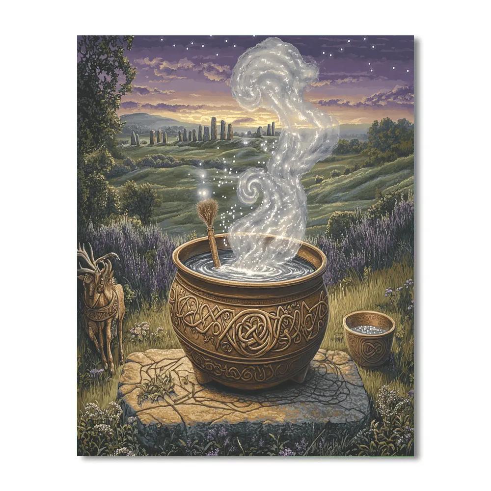 Bronze Cauldron Forged Celtic Vision Paint by numbers art
