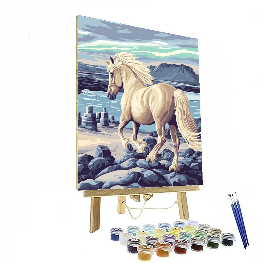 Highland Wind Carved Plateau With Horse Paint by numbers kits
