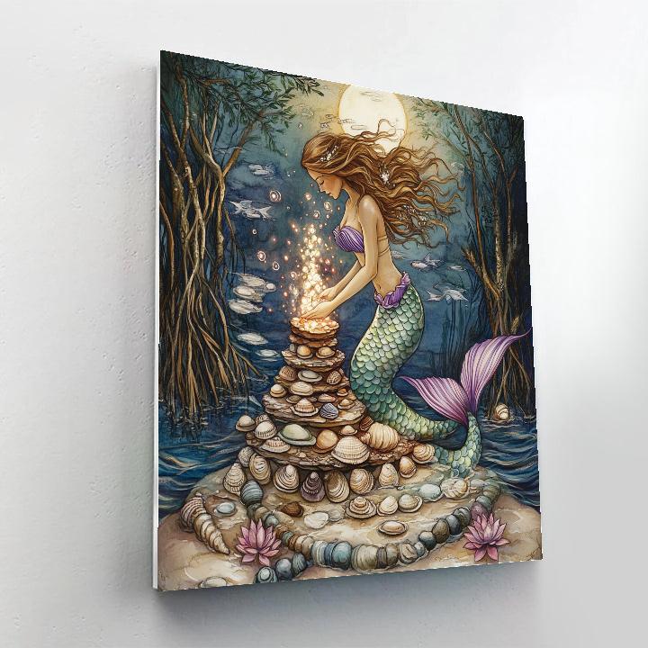 River Delta Ritual With Mermaid painting number kit