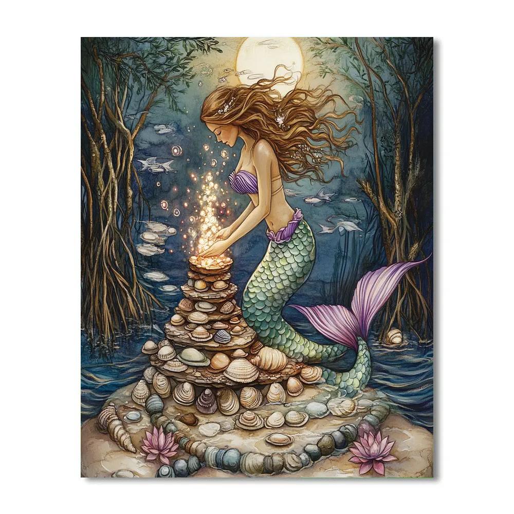 River Delta Ritual With Mermaid painting number kit