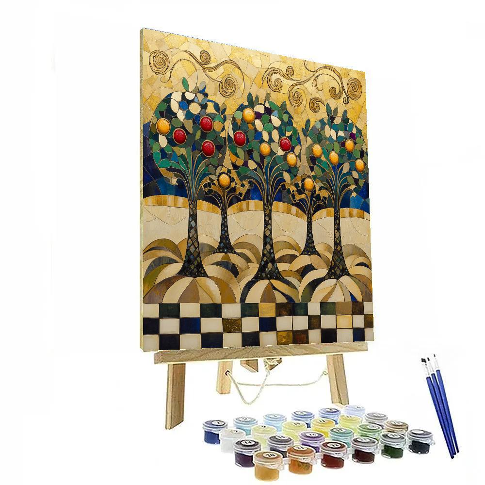 Gustav Klimt Inspired Golden Wind Orchard Paint by numbers kits