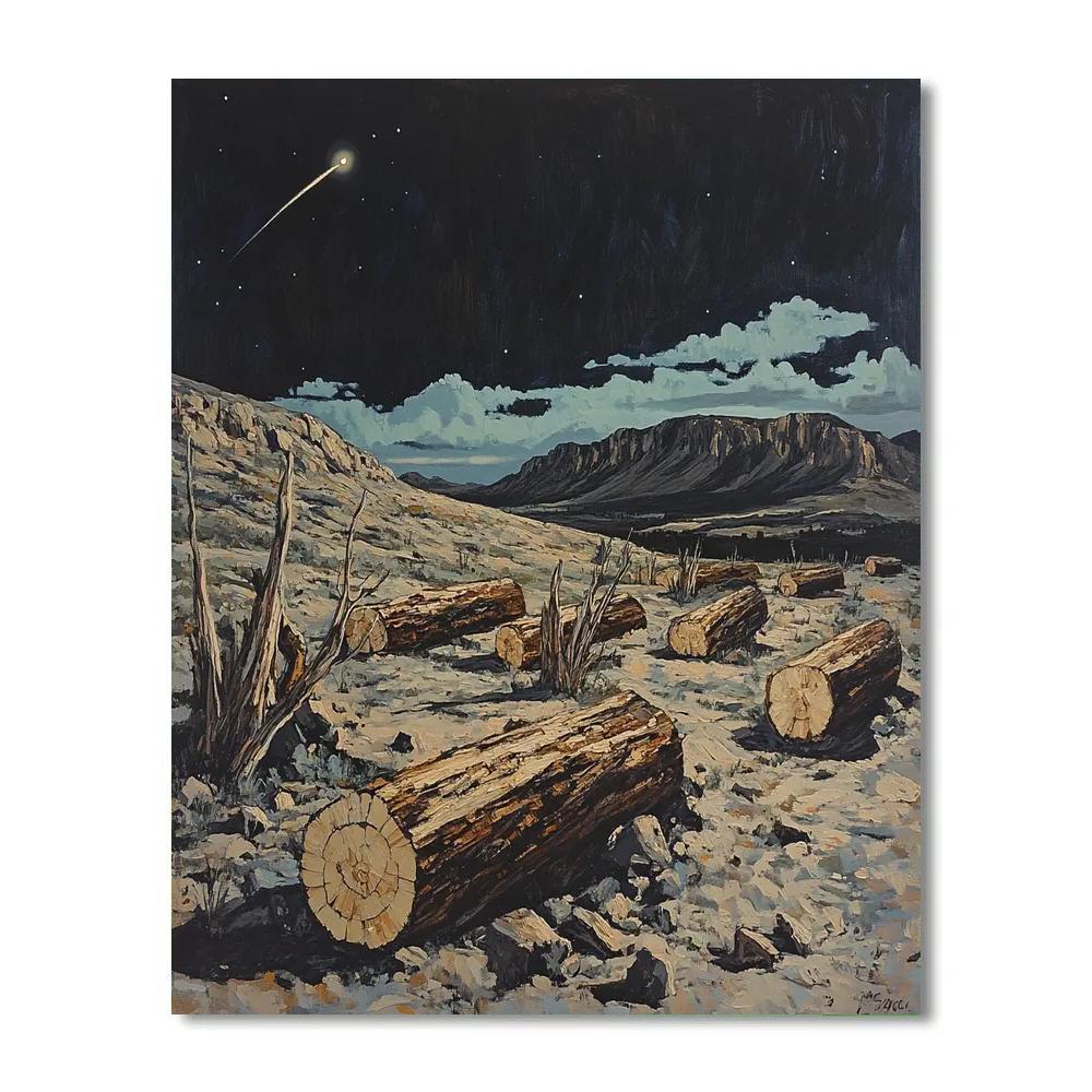 Francisco Goya Inspired Petrified Forest Under Cold Comet Light Paint by numbers art