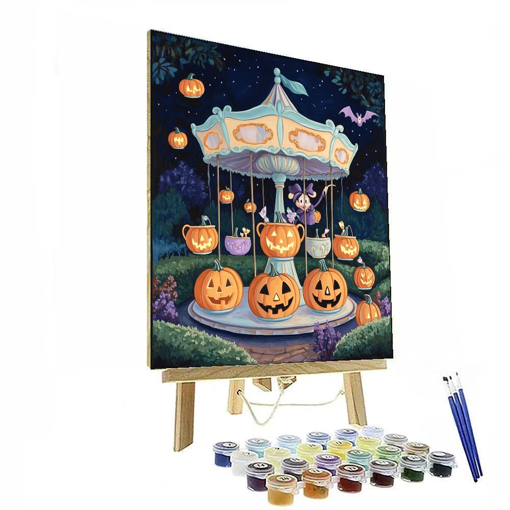 Mad Tea Party Pumpkin Carousel Paint by numbers art