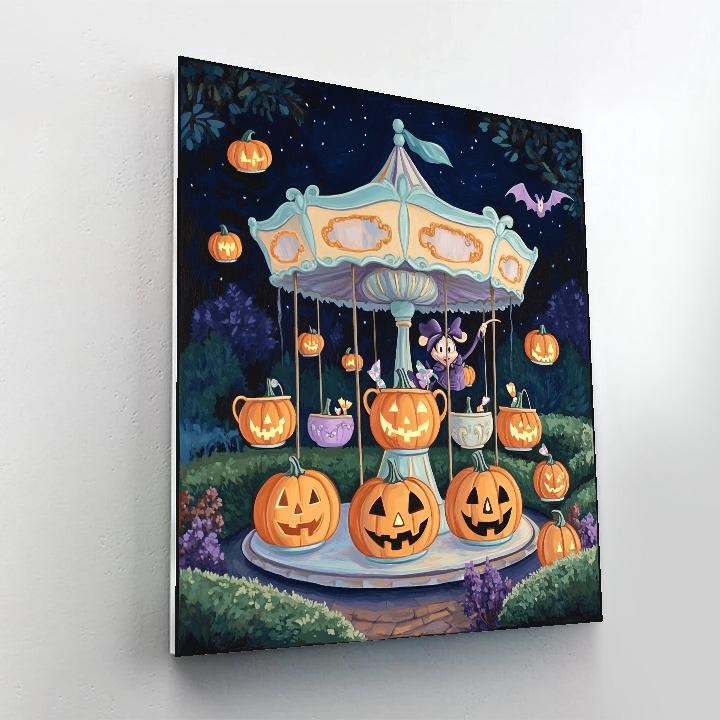 Mad Tea Party Pumpkin Carousel Paint by numbers art